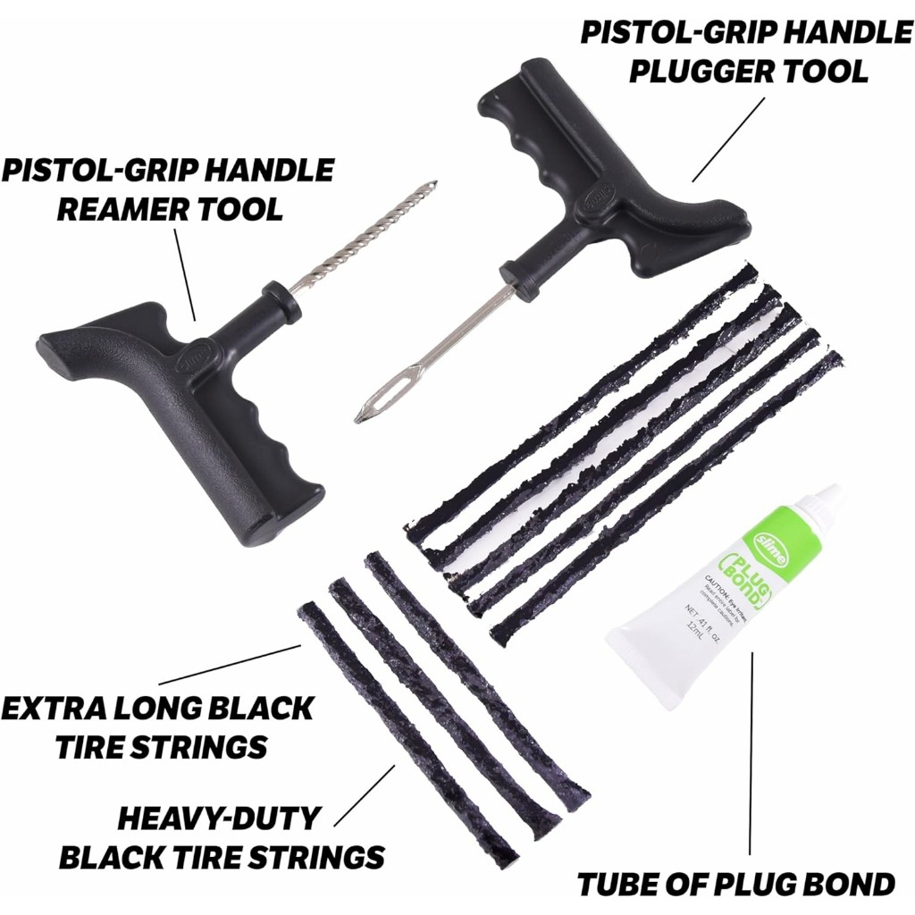 Slime® Deluxe Tire Repair Plug Kit, Tools and Glue 11 Pieces ชุดอุปกรณ์ปลั๊กซ่อมยาง
