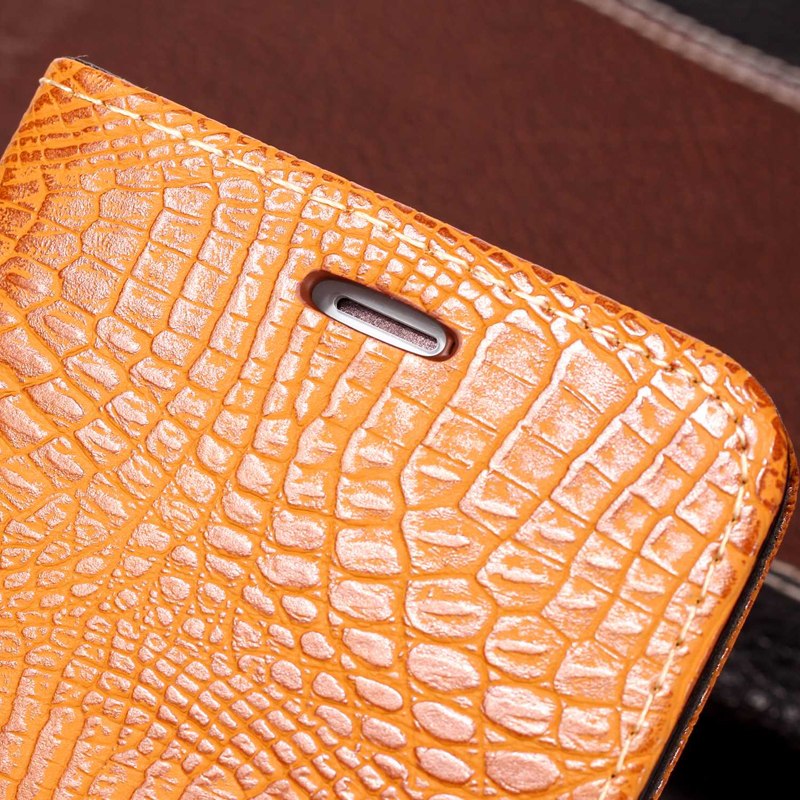 เคส Samsung Galaxy J4+ #เคสฝาพับหนัง PU ผิวหนังจระเข้ Crocodile Texture Splicing PU Leather