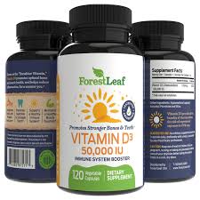 Vitamin D3 ดีสาม 50,000 IU Weekly Supplement 120 Vegetable Capsules (ForestLeaf®) ช่วยเสริมสร้างกระดูก ฟัน และการทำงานของกล้ามเนื้อ