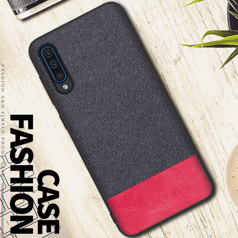 Case Samsung Galaxy A50 / A50s / A30s #เคสฝาหลังรูปแบบ Cloth Texture PU Leather + TPU