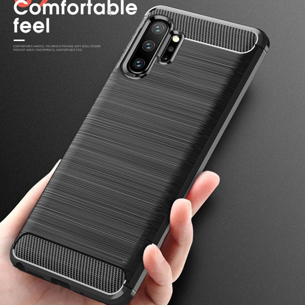 เคส Samsung Galaxy Note 10+ #เคสคาร์บอนไฟเบอร์ ผิวขัดแปรง Brushered TPU Back Case