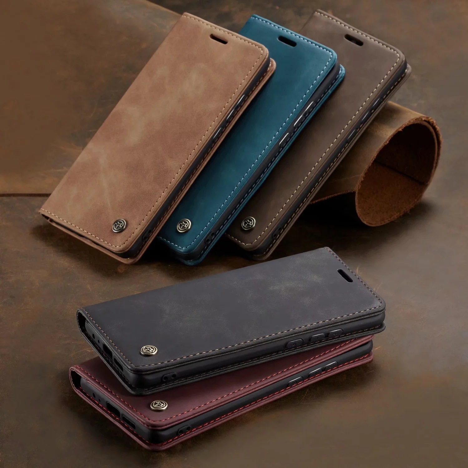 เคส Samsung Galaxy S21 Ultra #เคสฝาพับหนังกระเป๋าสตางค์ CASEME Auto-absorbed Leather Wallet
