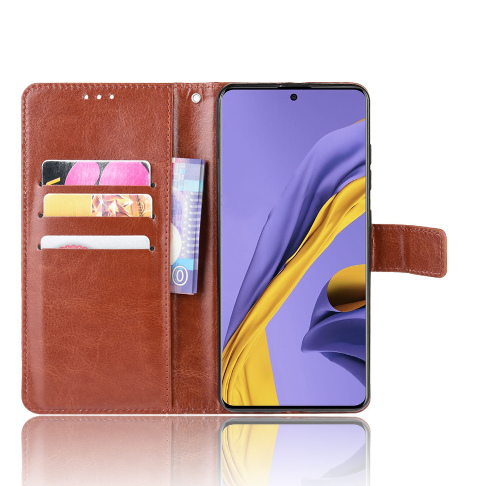 Case Samsung Galaxy A51 #เคสฝาพับหนัง PU ผิวหนังม้า Crazy Horse Texture Leather Wallet