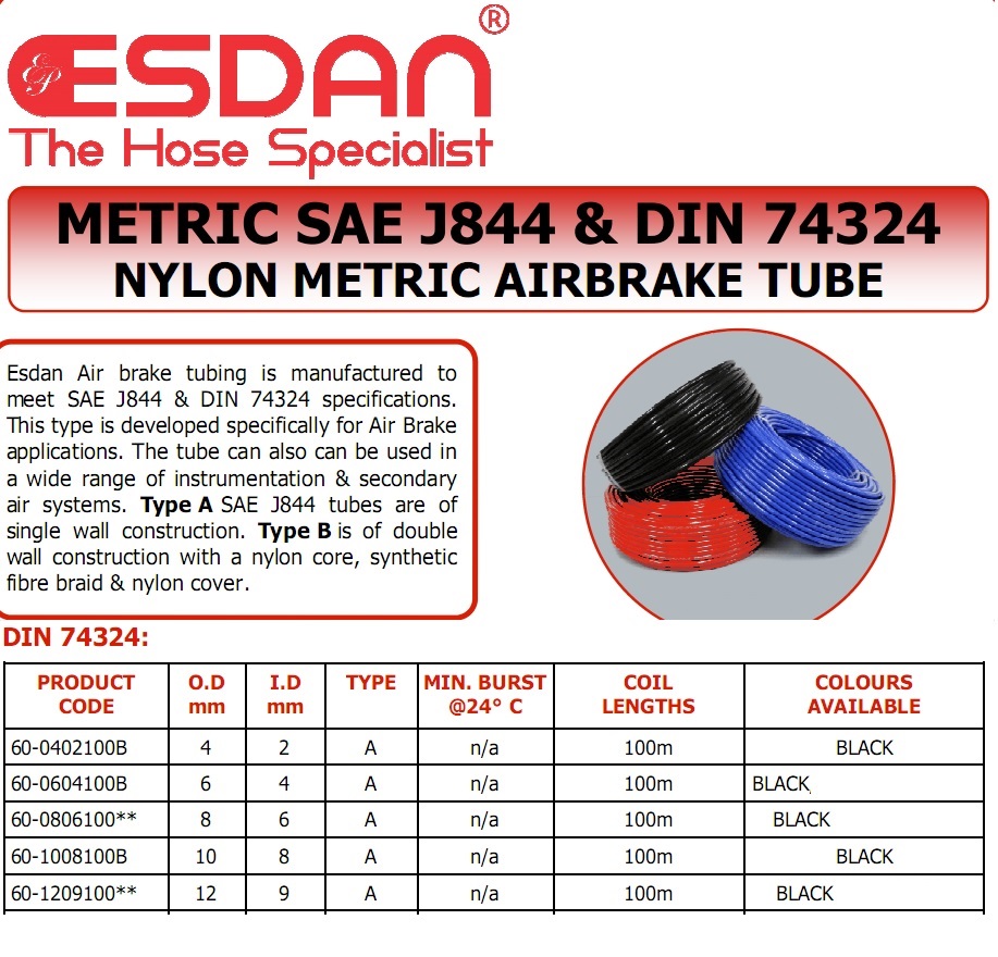 ท่อลมไนล่อน air brake tube ESDAN