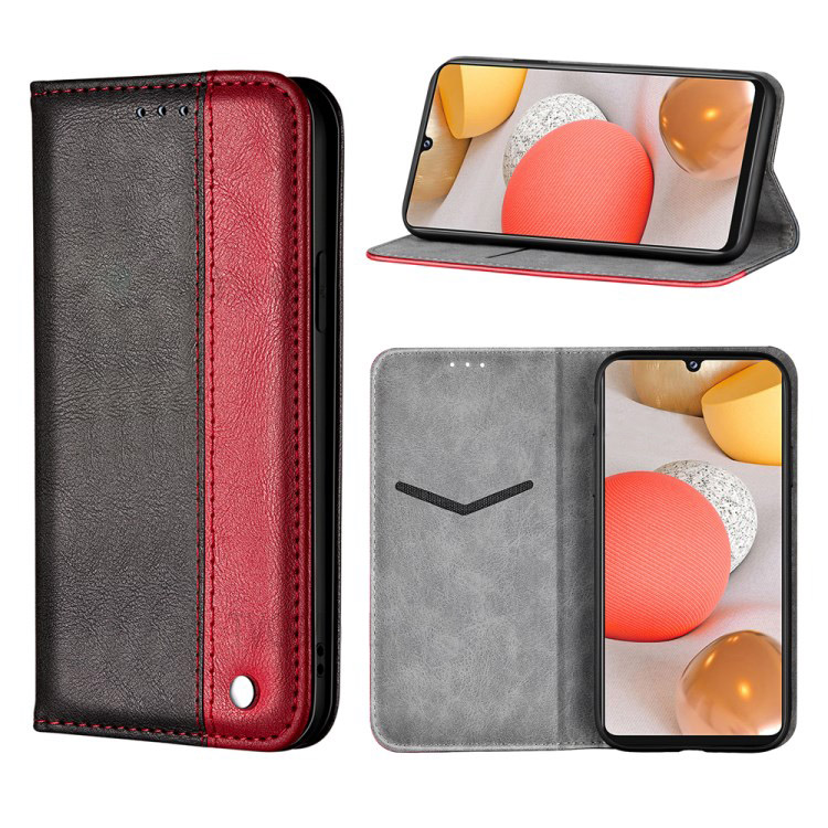 เคส Samsung Galaxy A42 5G #เคสฝาพับปกหนัง PU แบบกระเป๋าสตางค์สีทูโทน Retro PU Leather Card Slot Cover