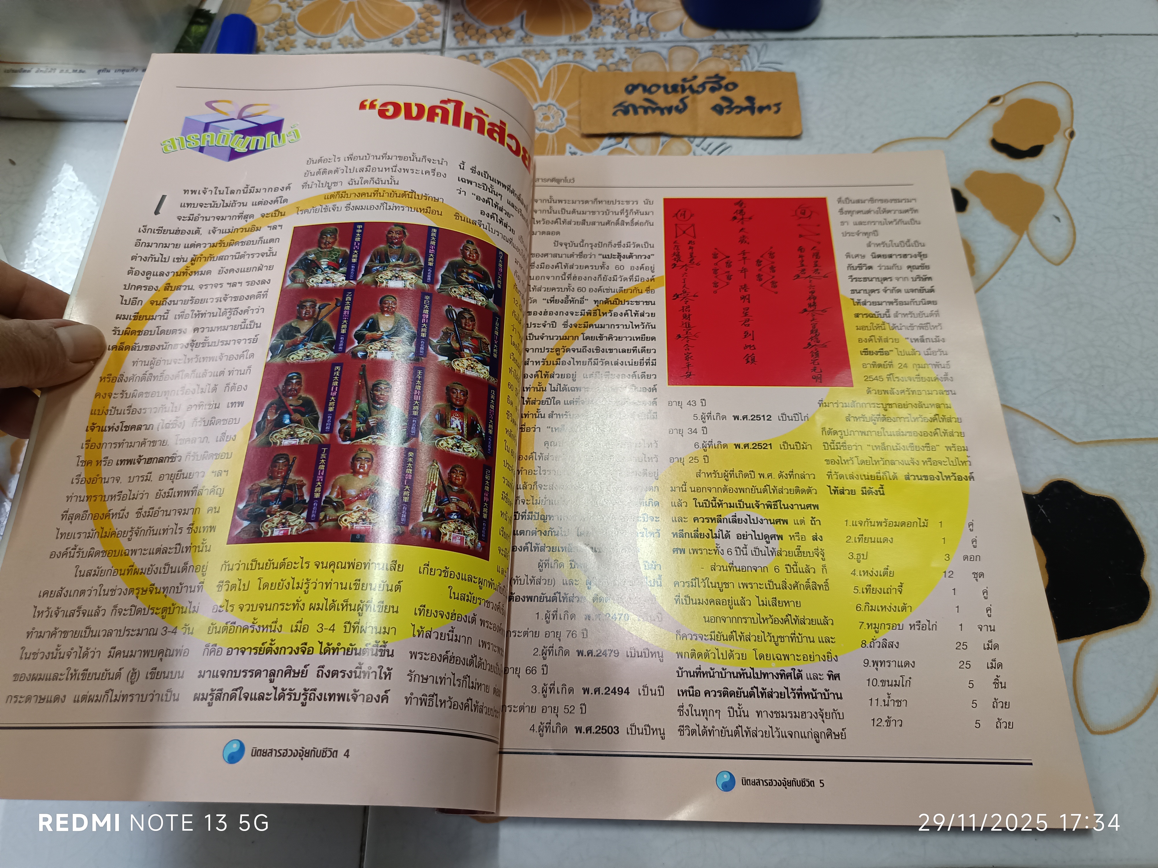 นิตยสาร ฮวงจุ้ยกับชีวิต ปีที่ 1 ฉ.9 /2545 , บูชาไท้ส่วย