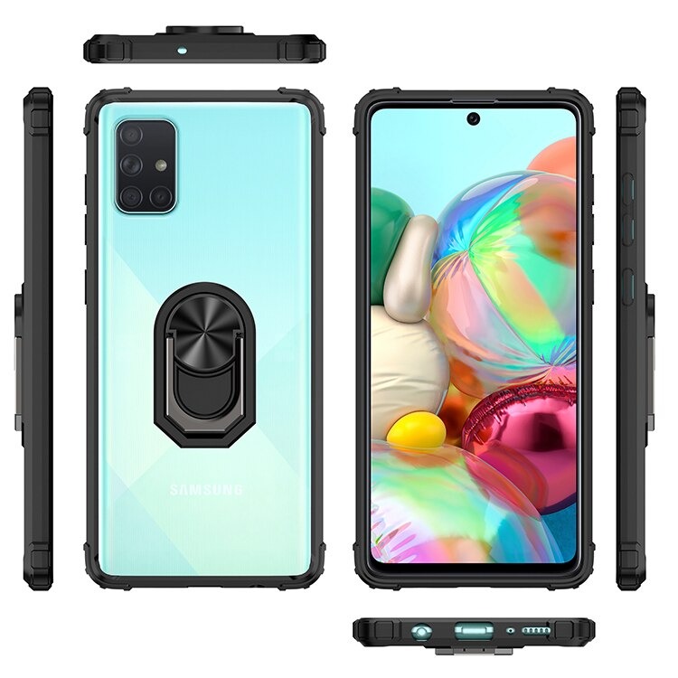 Case Samsung Galaxy Note 10 lite #เคสฝาหลังใสขอบทึบ +TPU Hybrid Case มีแหวนสวมนิ้วโลหะ