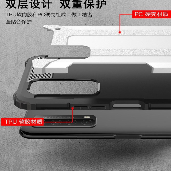 Case Huawei Y7a #เคสฝาหลังเกราะป้องกัน ไฮบริด พลาสติก+TPU Heavy Duty Rugged Hybrid