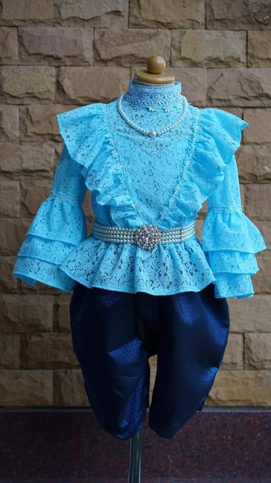 ชุดไทยเด็กรัชกาลที่ 5 ลูกไม้นิ่ม