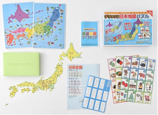[สื่อการสอนภาษาญี่ปุ่น] แผนที่จิ๊กซอว์ประเทศญี่ปุ่น ジグソーとかるたでよくわかる デラックス日本地図パズル Deluxe Japan National Map Puzzle