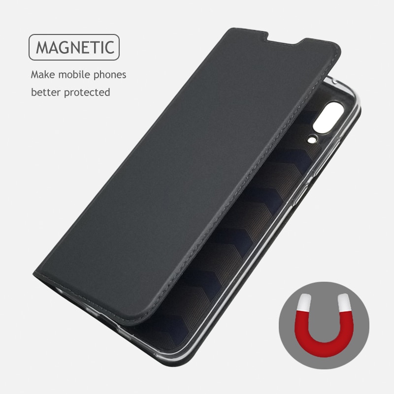 Case Huawei Y7 2019 #เคสฝาพับหนัง PU Magnetic Adsorption Stand Leather Card Holder