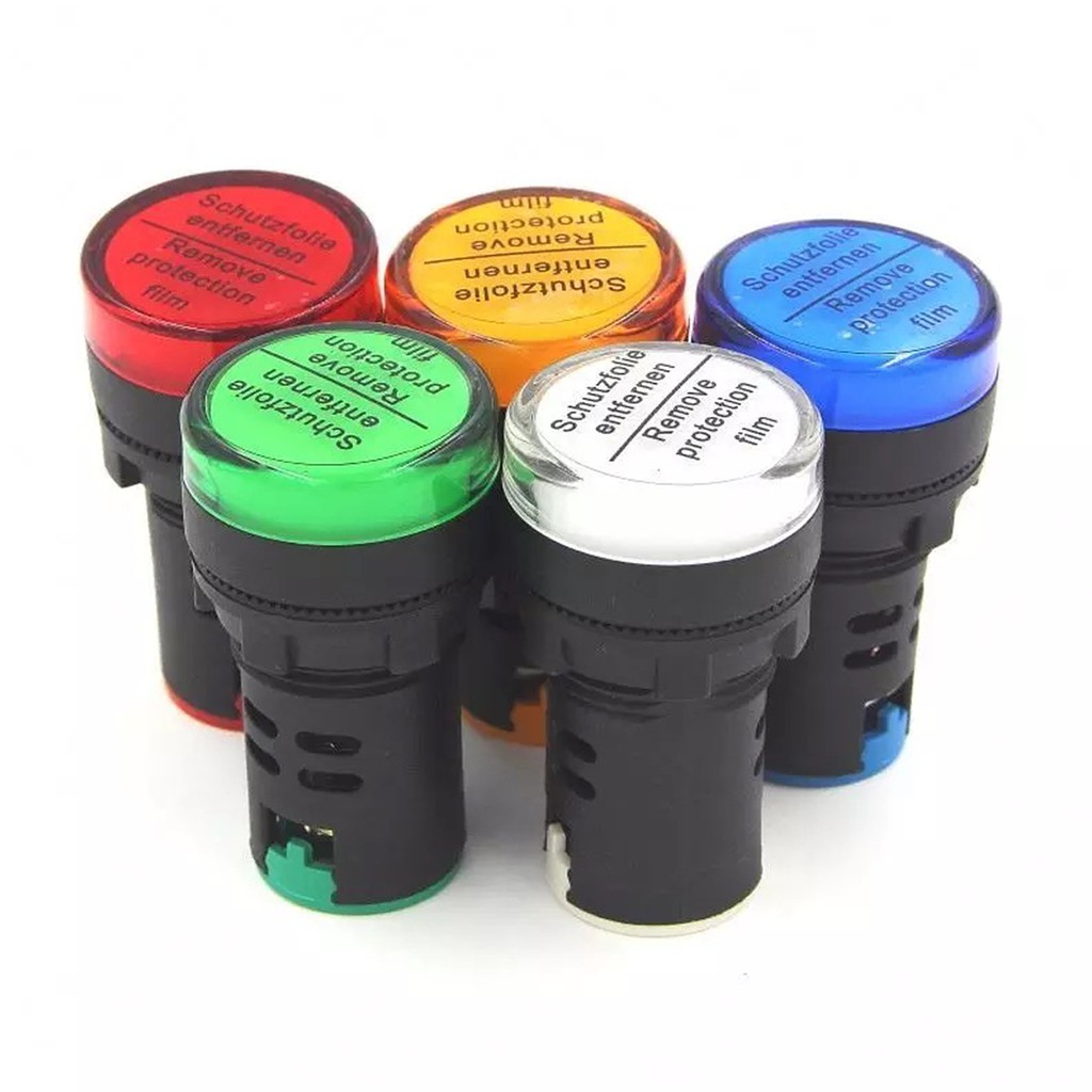 Pilot lamp LED 22mm 220VAC แลมป์ 12VDC 24VDC 380V ไพล็อทแลมป์ ขนาด 22มิลลิเมตร