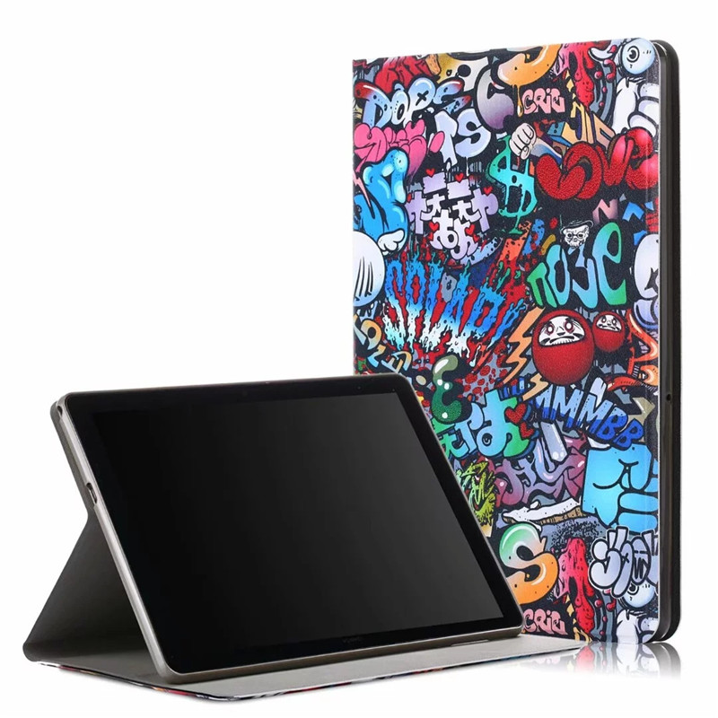 เคส Huawei MediaPad T5 10 #เคสฝาพับหนัง PU พิมพ์ลาย Pattern Printing PU Leather