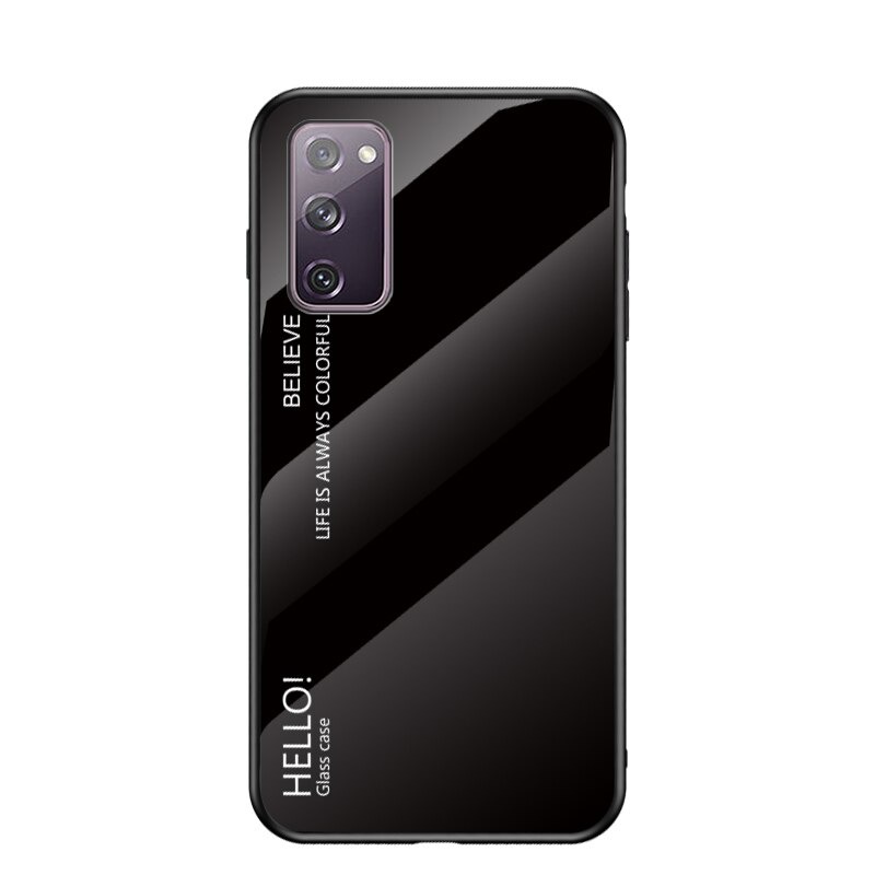 เคส Samsung Galaxy M51 #เคสฝาหลัง Gradient Color Glass + PC + TPU Hybrid Case