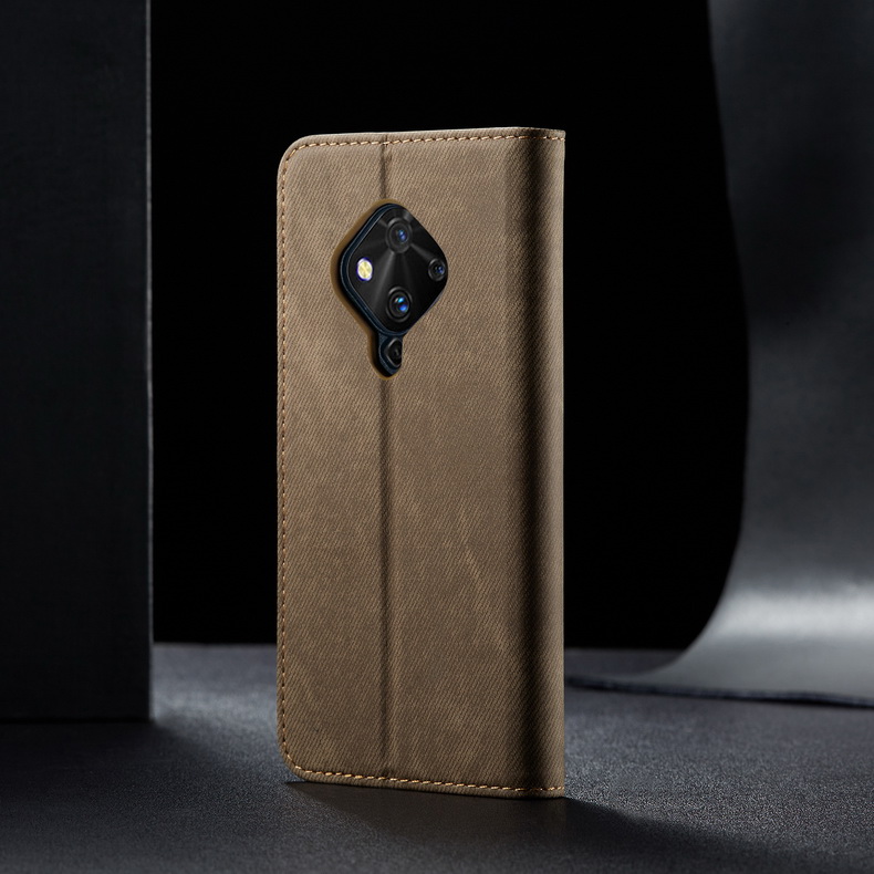 Case Vivo S1 Pro #เคสฝาพับสไตล์ย้อนยุคผิวผ้ายีนส์แบบกระเป๋าสตางค์