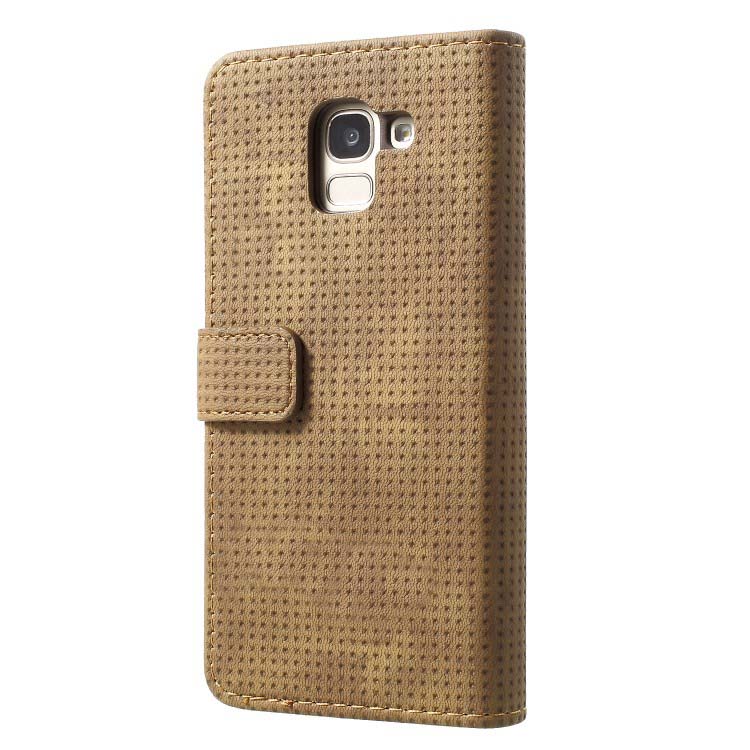 Case Samsung Galaxy J6 (2018) #เคสฝาพับหนัง PU สไตล์ย้อนยุค แบบกระเป๋าสตางค์ Mesh Pattern Retro Leather Wallet
