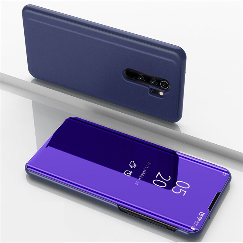เคส OPPO A9 (2020)/A5 (2020) #เคสฝาพับปกโปร่งแสงผิวเงา Electroplating Mirror Surface Window View