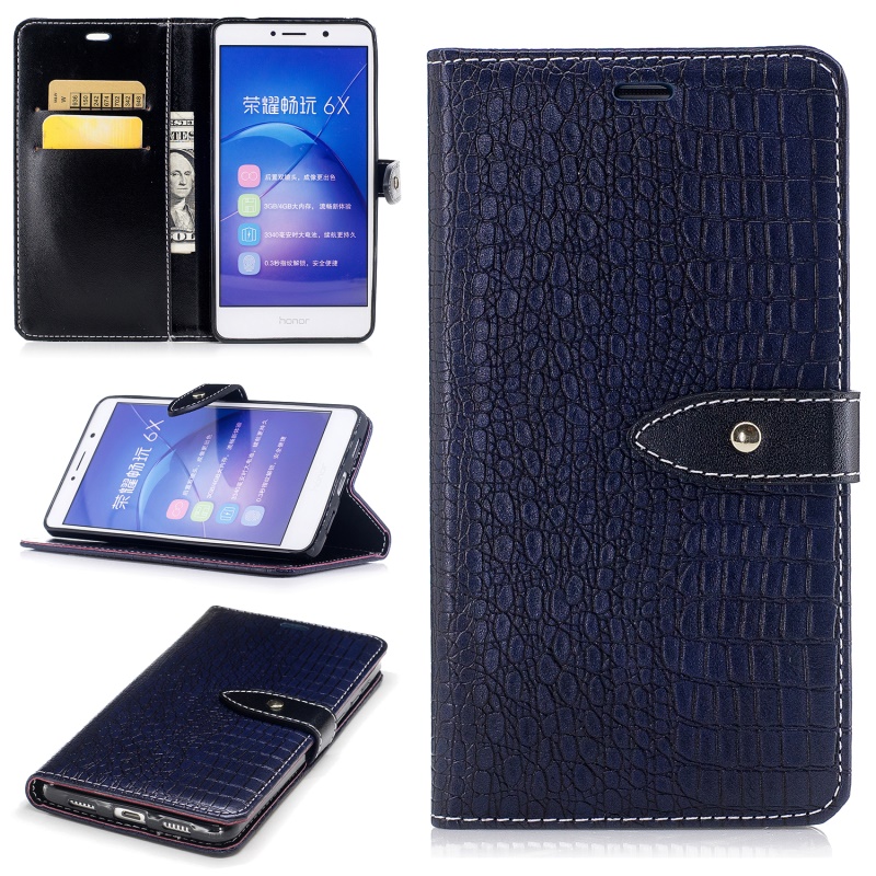 Case Huawei GR5 2017 เคสแบบกระเป๋าสตางค์หนัง PU ลายผิวจระเข้ คุณภาพดี