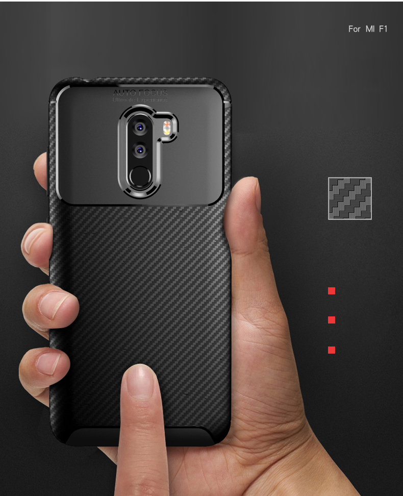 เคส Xiaomi Pocophone F1 #เคสฝาหลังนิ่ม Beetle ซีรีส์คาร์บอนไฟเบอร์ TPU สวยงามทันสมัย