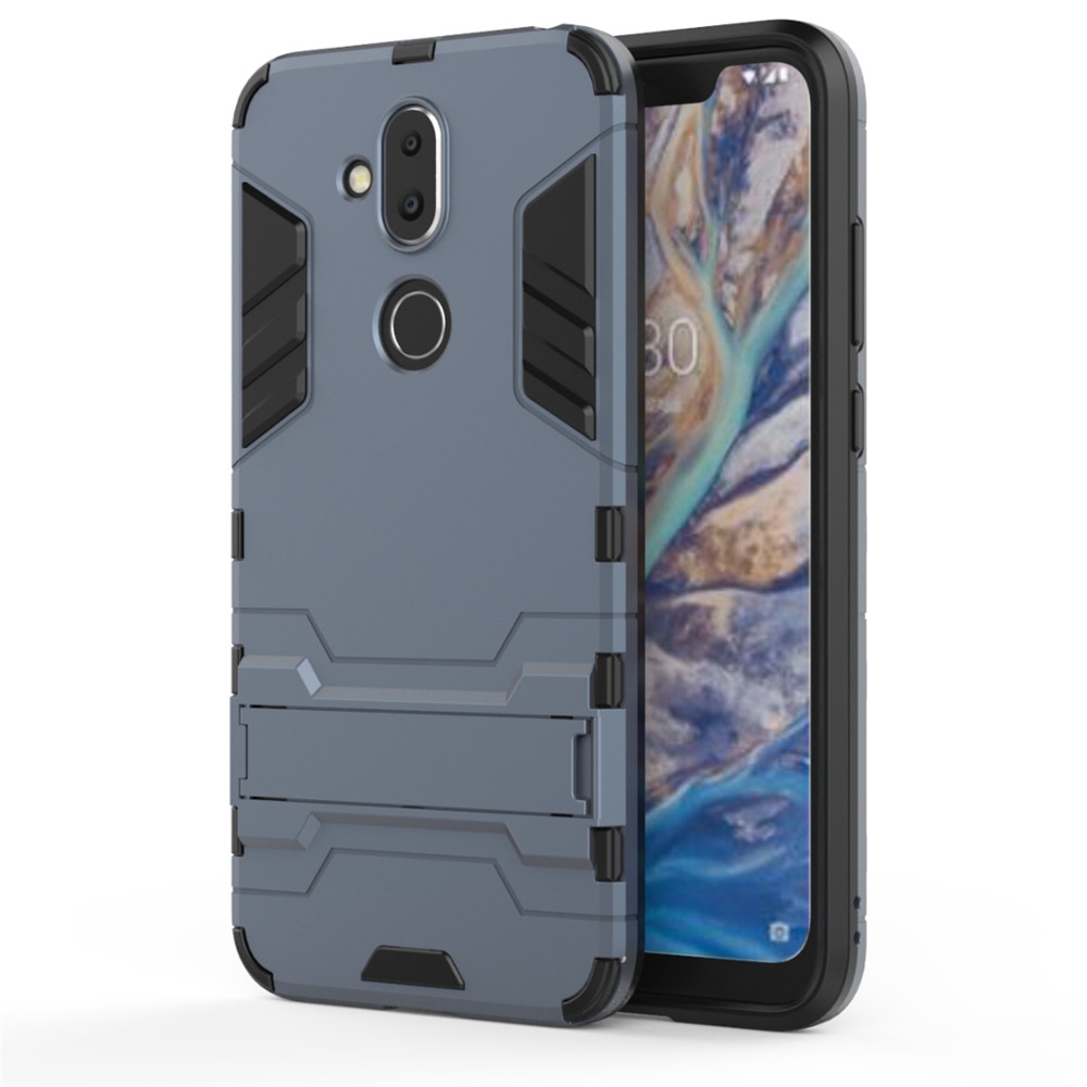เคส Nokia 8.1 / X7 #เคสฝาหลังพลาสติก ไฮบริด TPU + Kickstand สีสันสวยงามทันสมัย