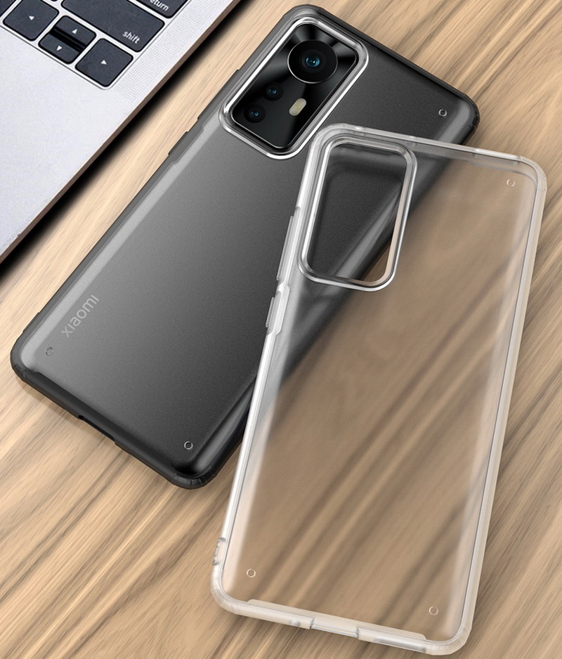 เคส Xiaomi 12 #เคสฝาหลังโปร่งแสงสีขุ่นขอบทึบ +TPU Hybrid Case