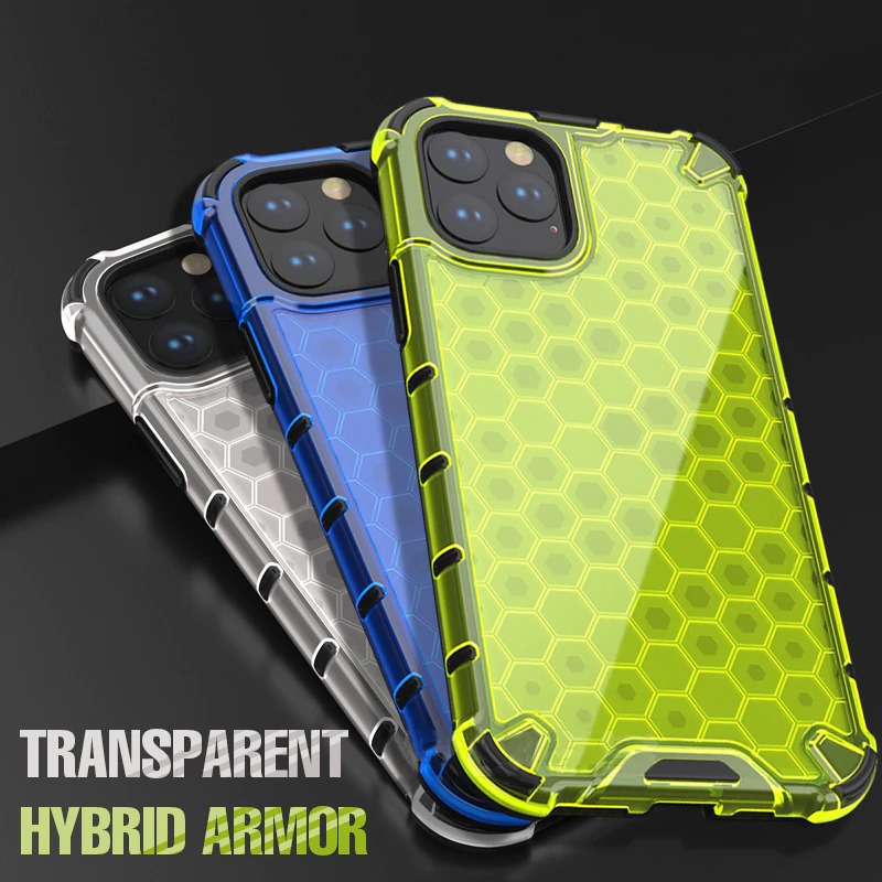 เคส iPhone 14#เคสฝาหลังกันกระแทก Honeycomb Shock Absorber TPU + PC + Silicone Hybrid