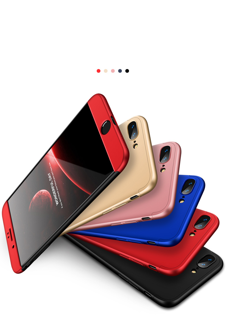 เคส iphone 7 plus / 8 plus #เคสฝาหลังพลาสติกแข็ง Detachable All-wrapped Matte แยกชิ้นได้