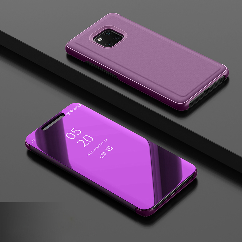 Case Huawei Mate 20 Pro #เคสฝาพับปกโปร่งแสงผิวเงา Electroplating Mirror Surface สำหรับ Window View