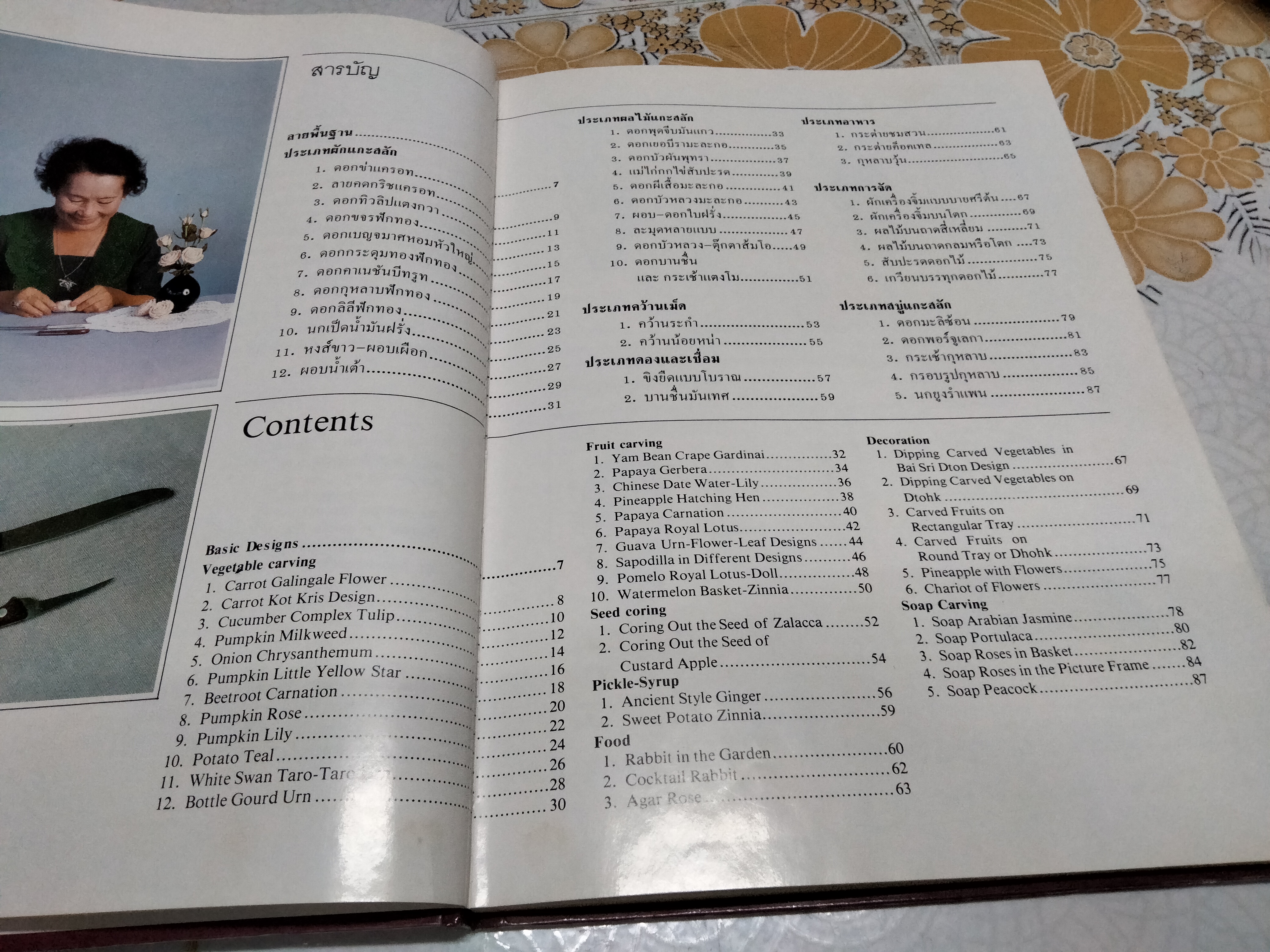 ศิลปการแกะสลักผักและผลไม้ - อ เพ็ญพรรณ สิทธิไตรย์ THE ART OF VEGETABLE AND FRUIT CARVING BY PENPAN SITTITRAI **สินค้าหมด**