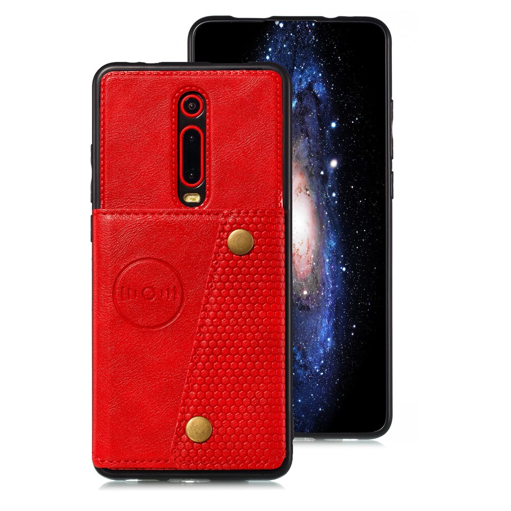 Case Xiaomi Mi 9T #เคสฝาหลัง TPU เคลือบหนัง PU มีที่เก็บบัตร PU Leather Coated TPU Card Holder Magnetic Kickstand