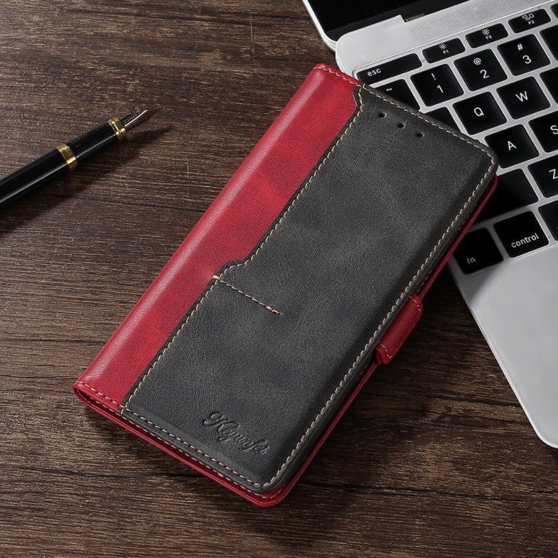 เคส OPPO A15 #เคสฝาพับปกหนังสไตล์วินเทจแบบกระเป๋าสตางค์ออกแบบสีทูโทน Flip Leather Case