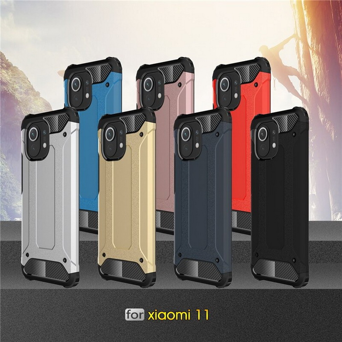 เคส Xiaomi Mi 11 #เคสฝาหลังเกราะป้องกัน ไฮบริด พลาสติก+TPU Heavy Duty Rugged Hybrid