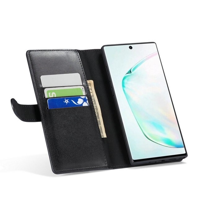 Case Samsung Galaxy Note 10+ #เคสหนังฝาพับสไตล์กระเป๋าสตางค์มีช่องซิบ PU Wallet Split Leather 2 in 1 Card Slot + Money slot + Magnetic Separable Shell