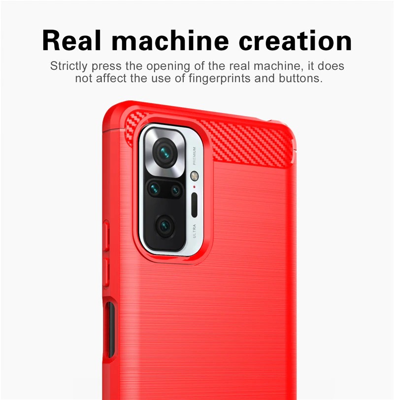 เคส Redmi Note 10S #เคสฝาหลังตกแต่งคาร์บอนไฟเบอร์ ผิวขัดแปรง Brushered TPU Back Case
