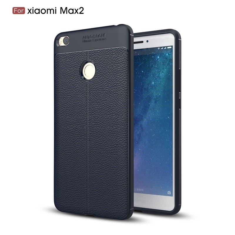 Case Xiaomi Mi Max 2 #เคสหนังPU ผิว Litchi Skin ป้องกันลายนิ้วมือ TPU Soft Case