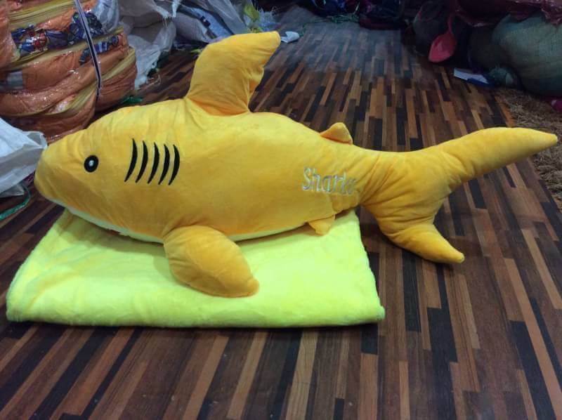 ตุ๊กตาฉลามหมอนผ้าห่ม