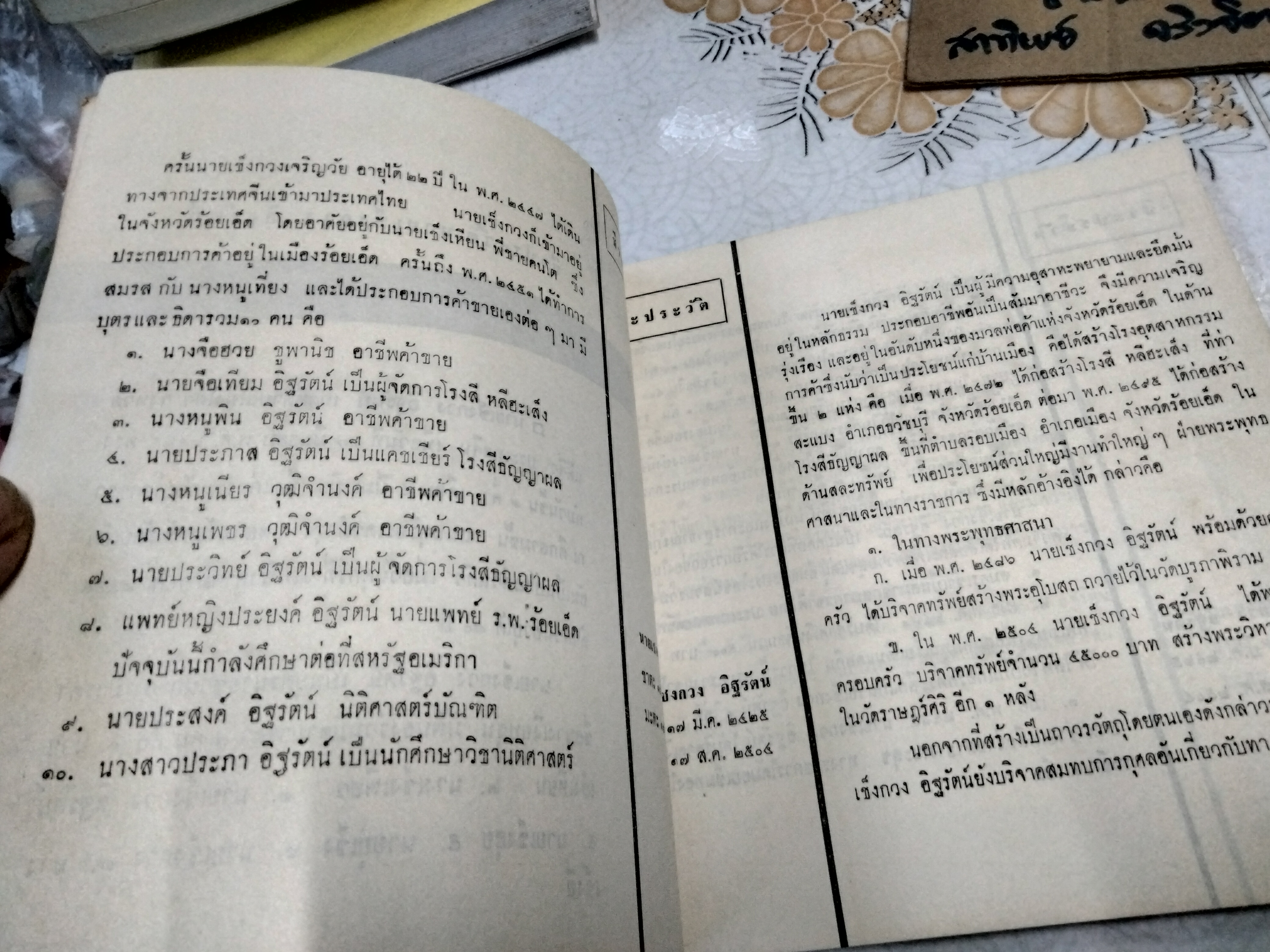 หนังสืออนุสรณ์ในการฌาปนกิจศพ นายเชงกวง อิฐรัตน์ ณ เมรุวัดบูรพาภิรตาราม จ.ร้อยเอ็ด - เมื่อวันที่ 24 พฤศจิกายน 2504 **สินค้าหมด""