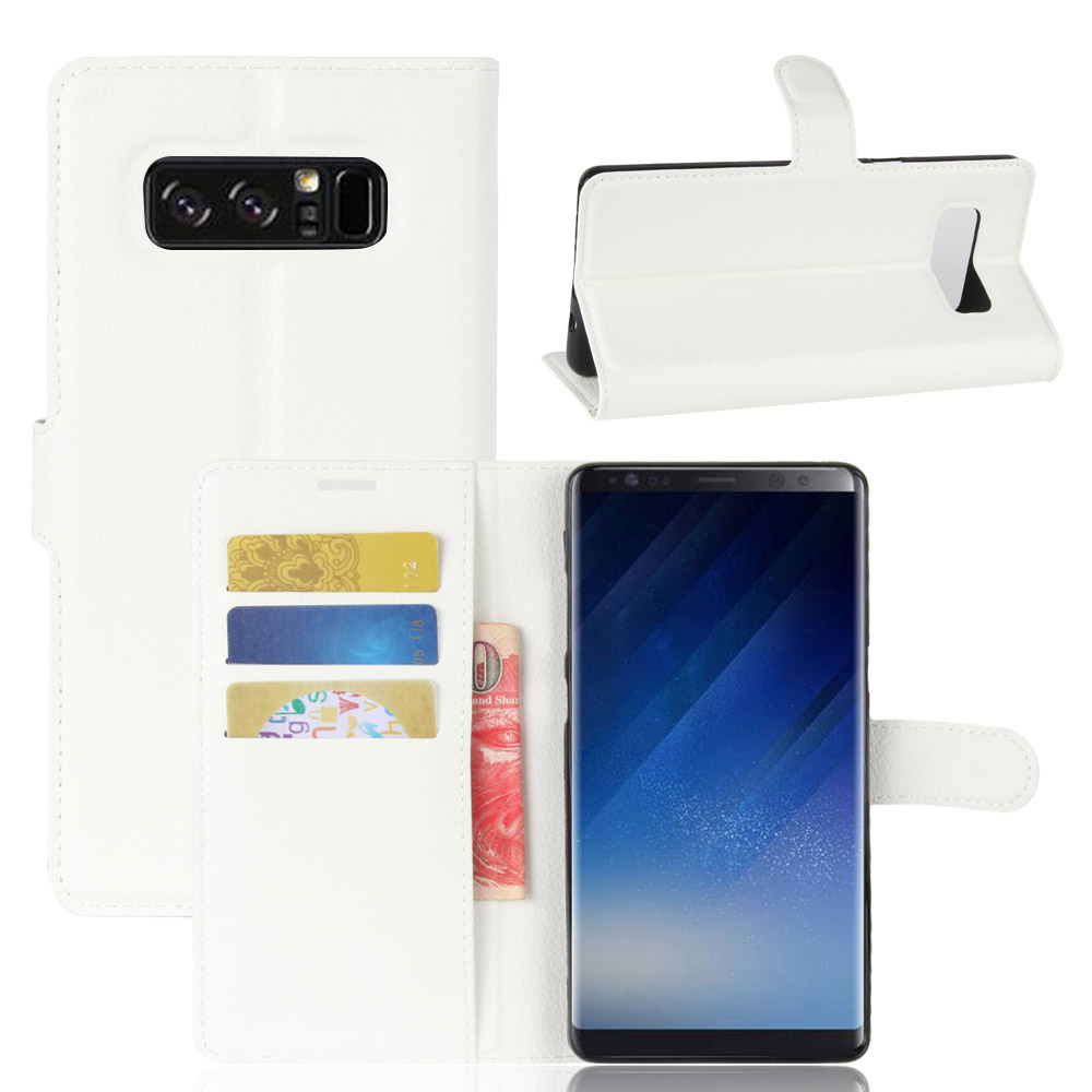 เคส Samsung Galaxy Note 8 #เคสสไตล์กระเป๋าสตางค์หนัง PU ผิวลิ้นจี่สีสันสดใส