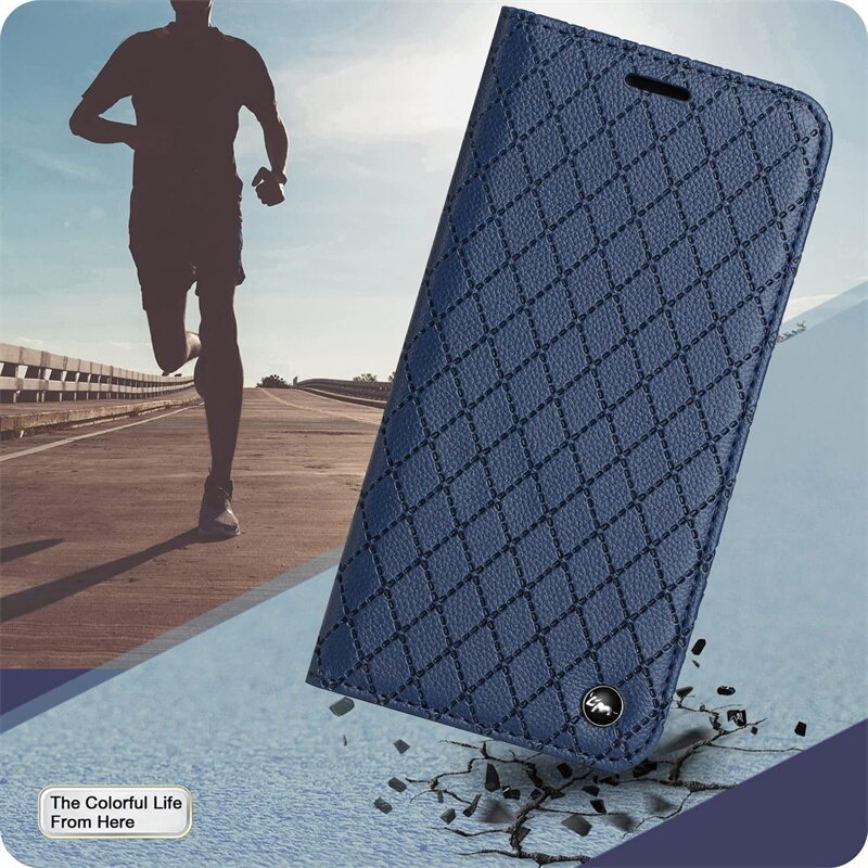 Case Samsung Galaxy A13 4G #เคสฝาพับหนัง Pu นิ่ม ฝาพับแม่เหล็ก ลายสี่เหลี่ยมข้าวหลามตัด พร้อมช่องใส่บัตร