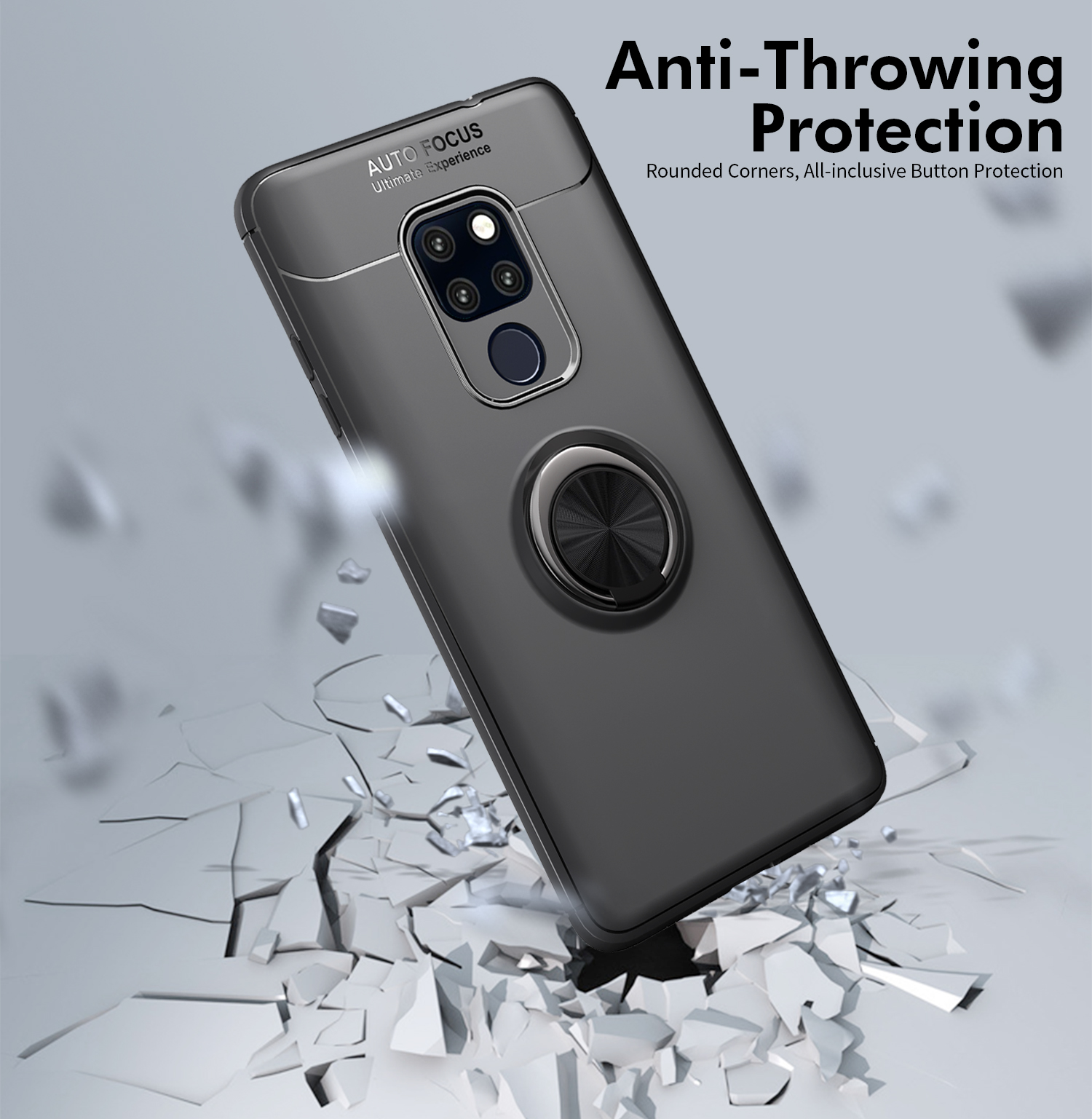 เคส Huawei Mate 20 X TPU #เคสฝาหลังมีแหวนสวมนิ้ว Finger Ring Kickstand (Built-in แผ่นโลหะ)