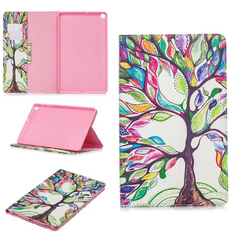เคส Samsung Galaxy Tab A 10.1 (2019) T510 T515 #เคสฝาพับสไตล์กระเป๋าสตางค์พิมพ์ลายสวยๆ Pattern Printing Magnetic Leather