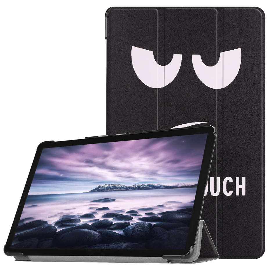 เคส Samsung Galaxy Tab A 10.5 นิ้ว (2018) T590 T595 #เคสฝาพับหนัง PU สามพับพิมพ์ลาย Pattern Printing Tri-fold Leather Smart Cover