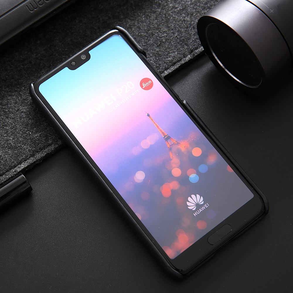 Case Huawei P20 Pro #เคสฝาหลังหุ้มหนังแท้ Retro Genuine Leather Coated Hard PC Case