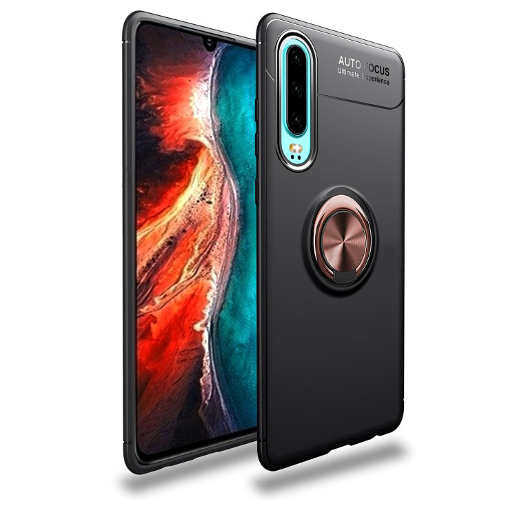 Case Huawei P30 #เคสฝาหลัง Metal Ring Bracket TPU (แผ่นโลหะแบบ Built-in)