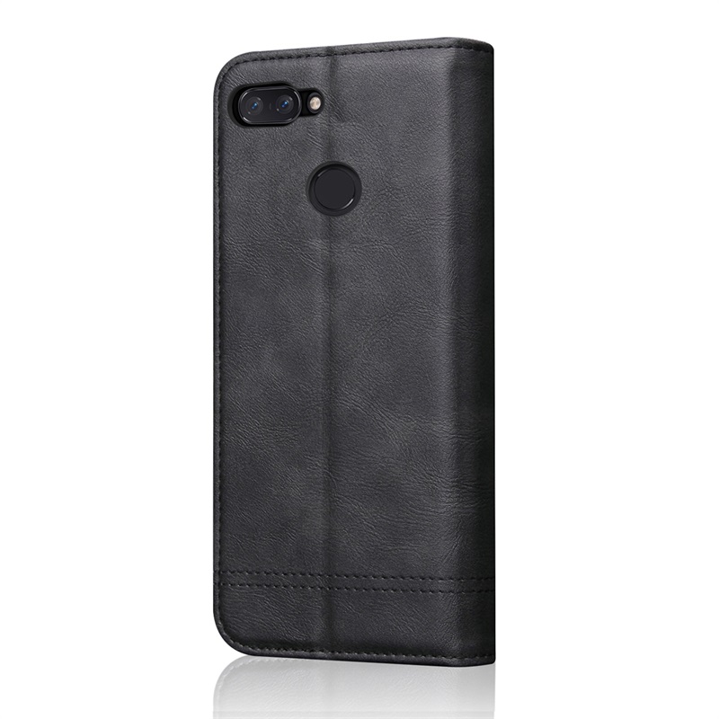 เคส Xiaomi Mi 8 Lite #เคสฝาพับหนัง PU Crazy Horse Texture Retro Leather Auto-absorbed Wallet คุณภาพดี