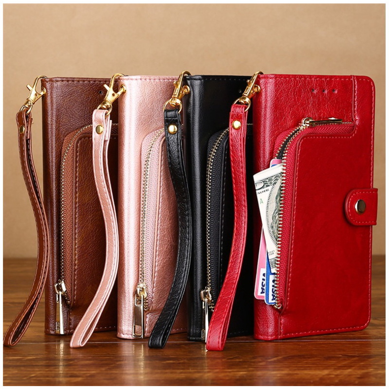 เคส Samsung Galaxy S20#เคสฝาพับแบบกระเป๋าสตางค์มีช่องซิปและช่องใส่บัตร Zipper Pocket Leather Wallet Stand Case