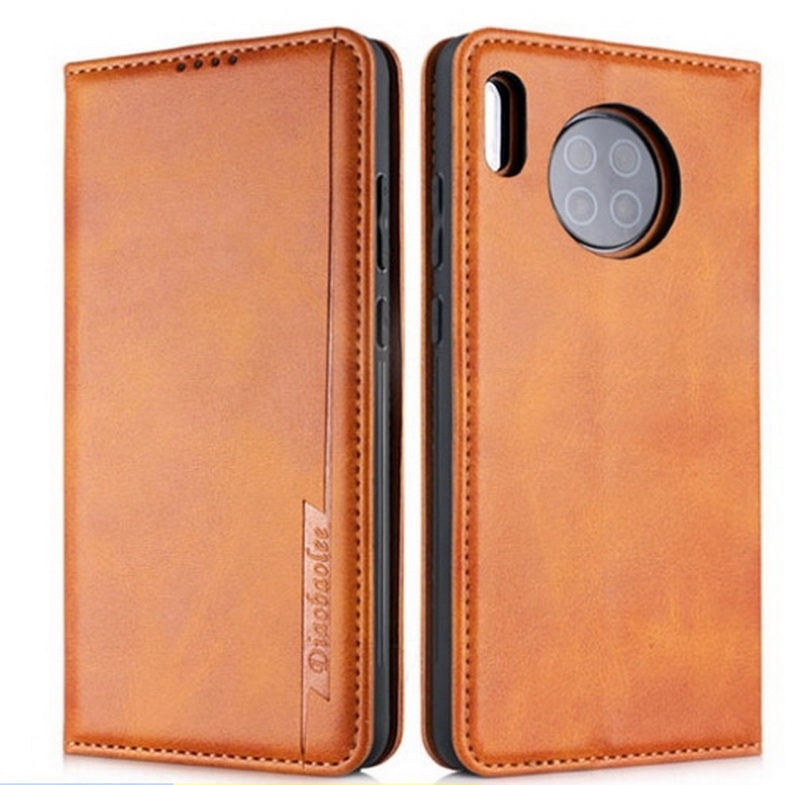 Case Huawei Mate 30 Pro #เคสฝาพับปกหนังสไตล์วินเทจดูดซับอัตโนมัติแบบกระเป๋าสตางค์ Luxury Flip Leather Case Card Holder Stand Magnetic Retro wear-resisting Phone Cover