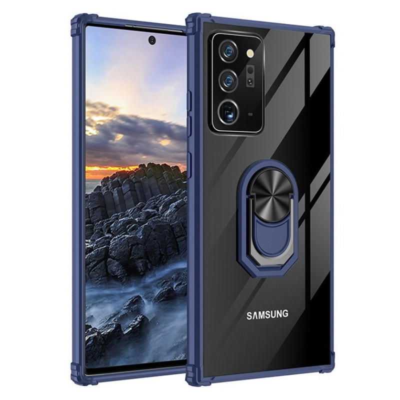 Case Samsung Galaxy Note 20 Ultra / Note 20 Ultra 5G #เคสฝาหลังใสขอบทึบ +TPU Hybrid Case มีแหวนสวมนิ้วโลหะ