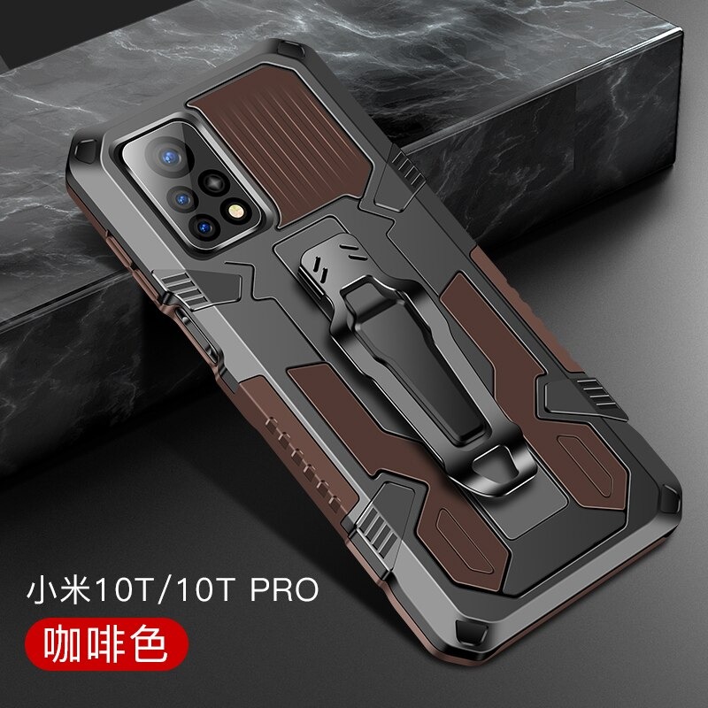 Case Xiaomi Mi 10T Pro #เคสฝาหลังกันกระแทกมีคลิบหนีบ ไฮบริด พลาสติก+TPU Heavy Duty Rugged Hybrid