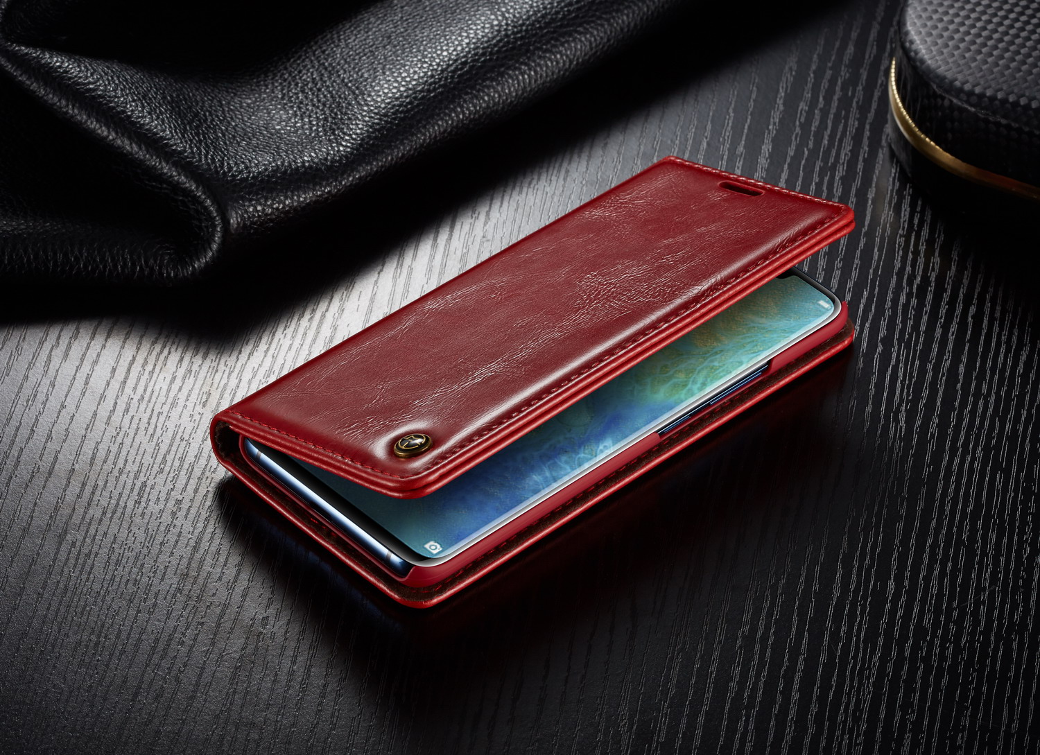 Case Huawei Mate 20 Pro #เคสฝาพับสไตล์กระเป๋าสตางค์ CASEME Oil Wax PU Leather Retro Wallet เคสคุณภาพดีราคาถูก